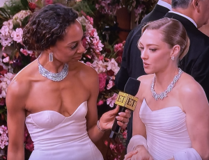 Amanda Seyfried on the right. But Mr. X thought the interviewer looked even worse! Photo by Karen Salkin.